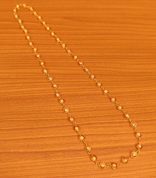 GOLD PLATED BALL WITH RING NECKLACE