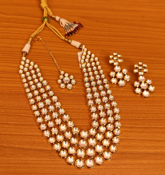 ROYAL 4 LAYERED KUNDAN POLKI MEENAKARI NECKLACE SET