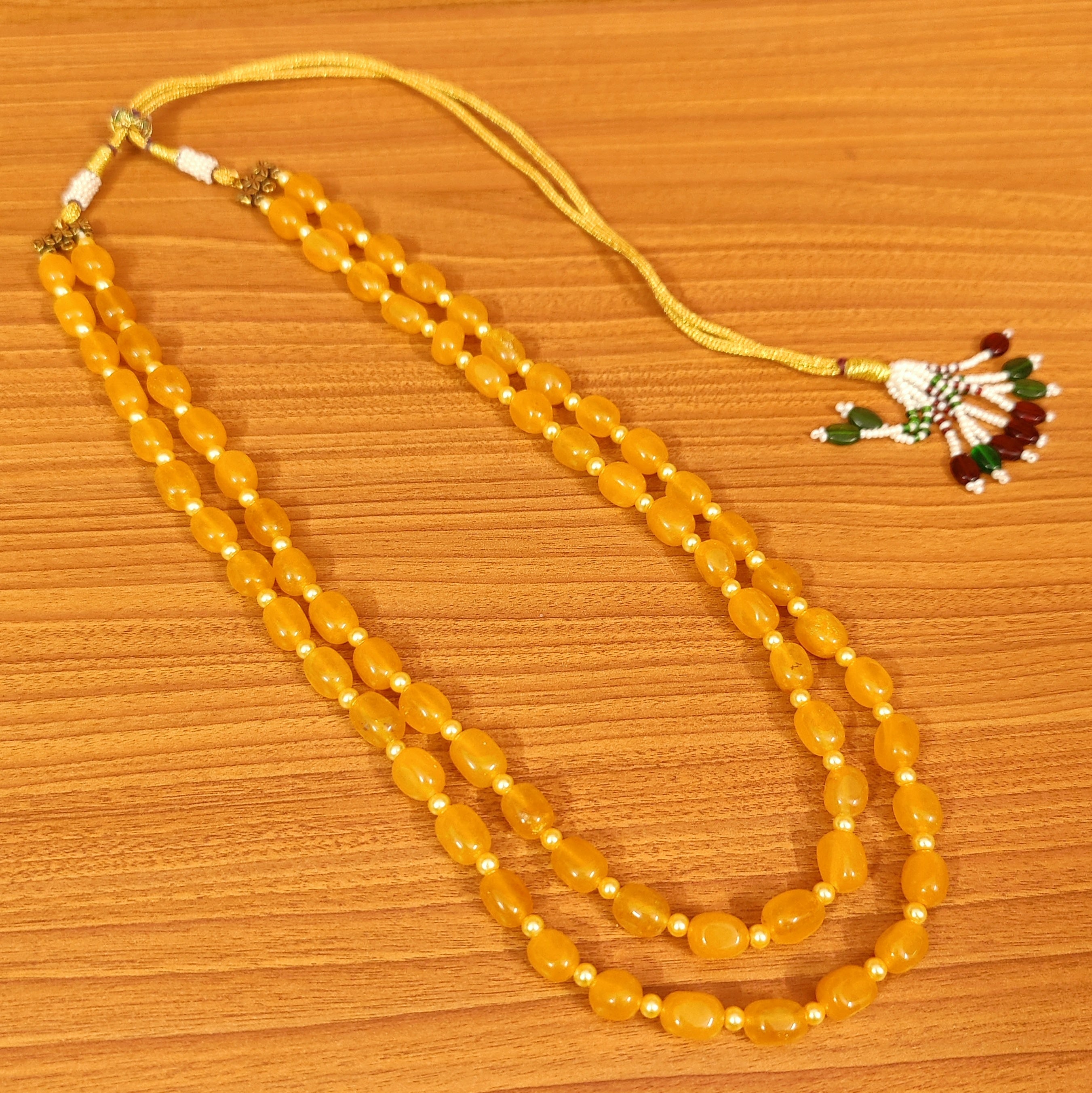 MAUVE COLOUR QUARTZ MULTILAYERED NECKLACE