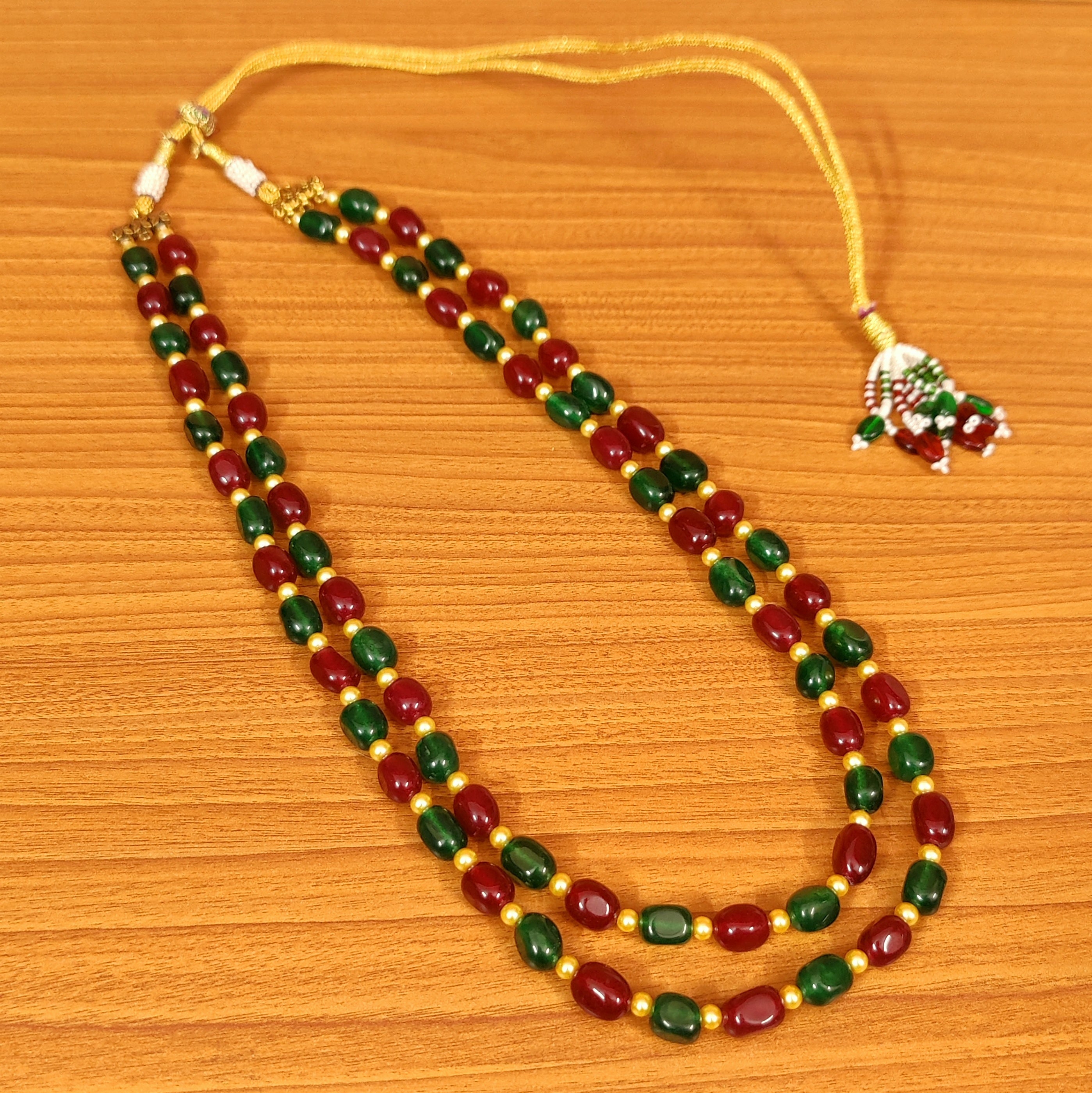 MAUVE COLOUR QUARTZ MULTILAYERED NECKLACE