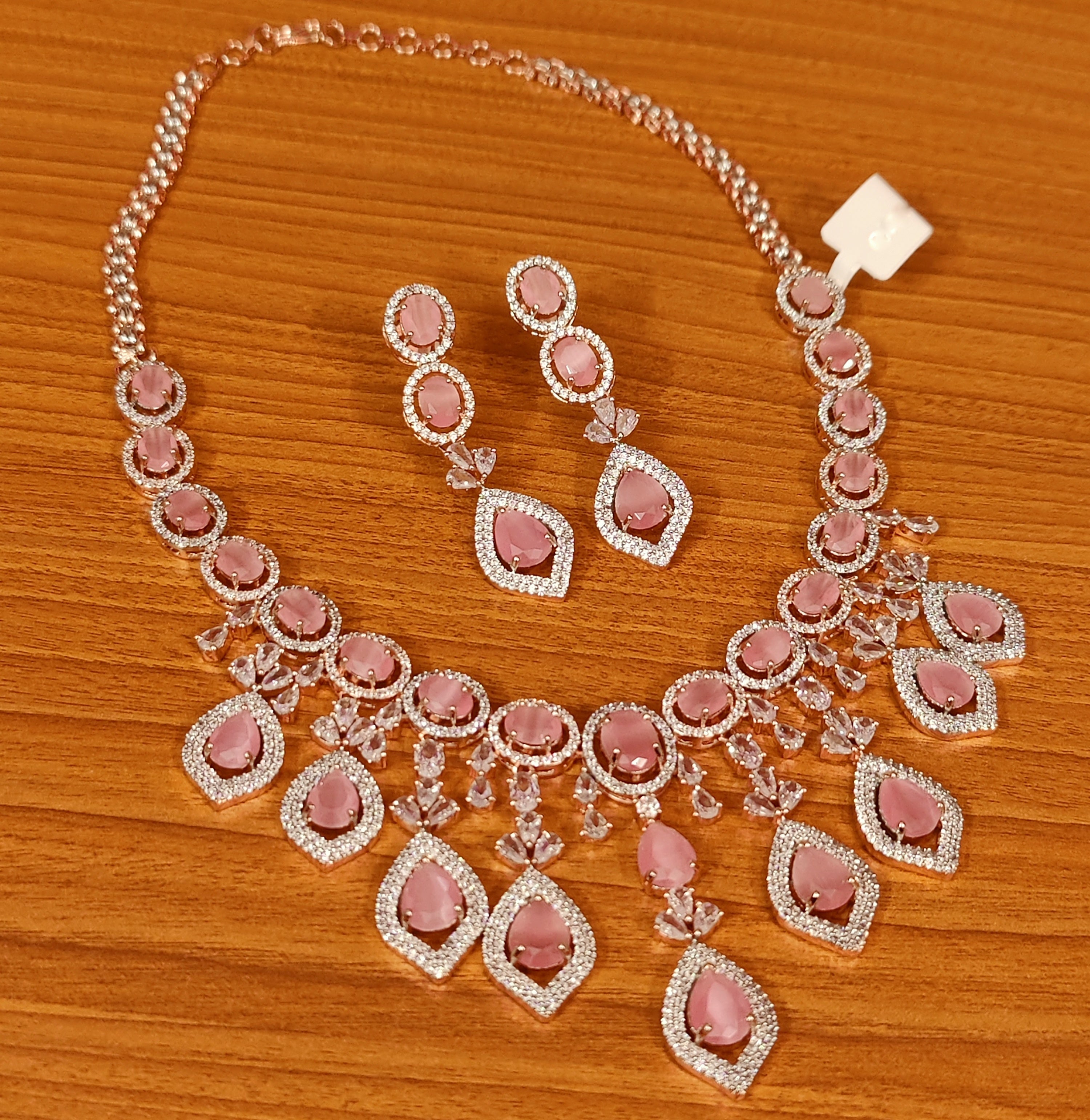 American Diamond Necklace Rose Gold Costume Jewelry Necklaces ROSE