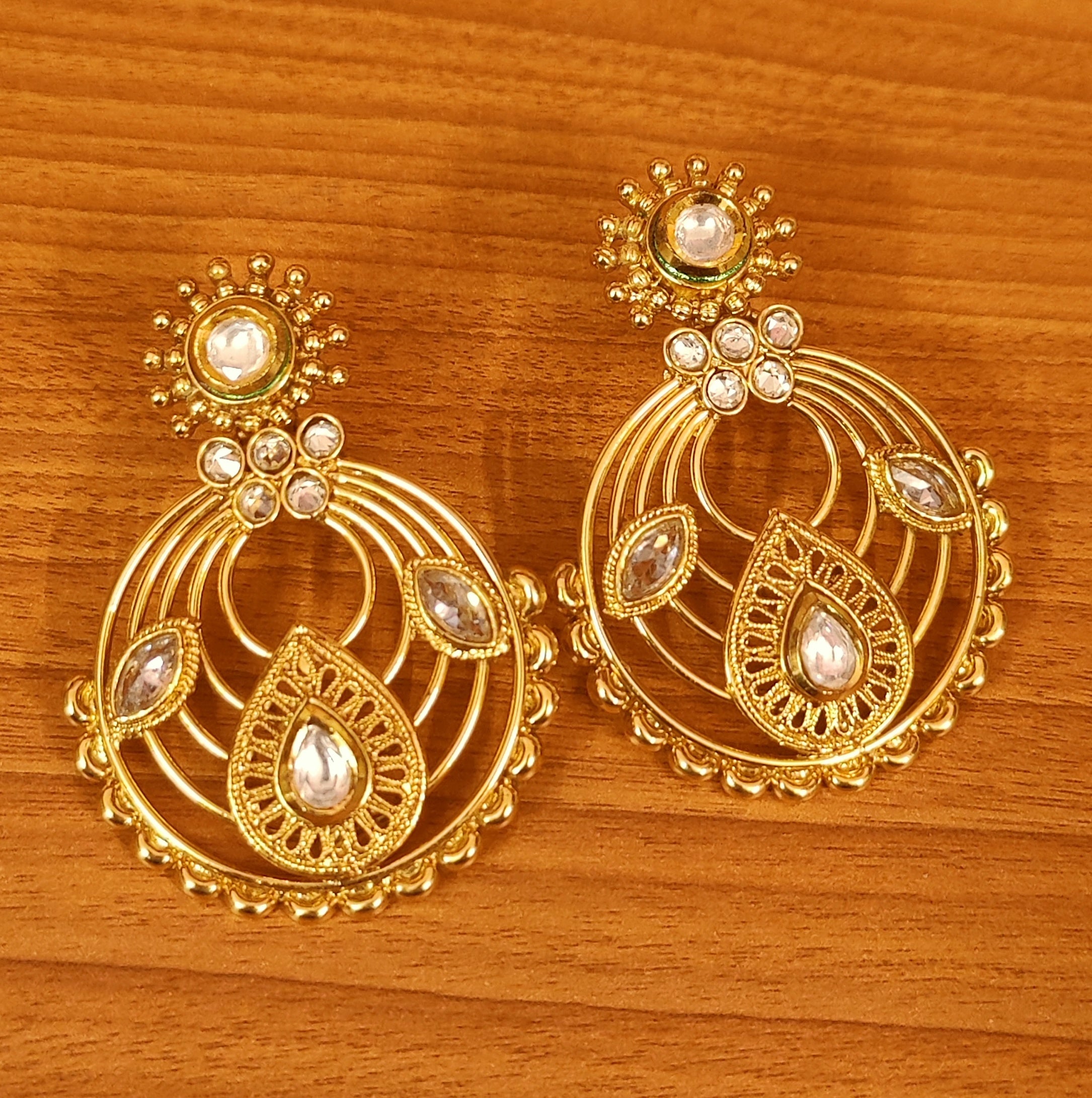 Multicolored Jadau Chandbali Earrings in Gold Plated Silver ER 351 – Deccan  Jewelry