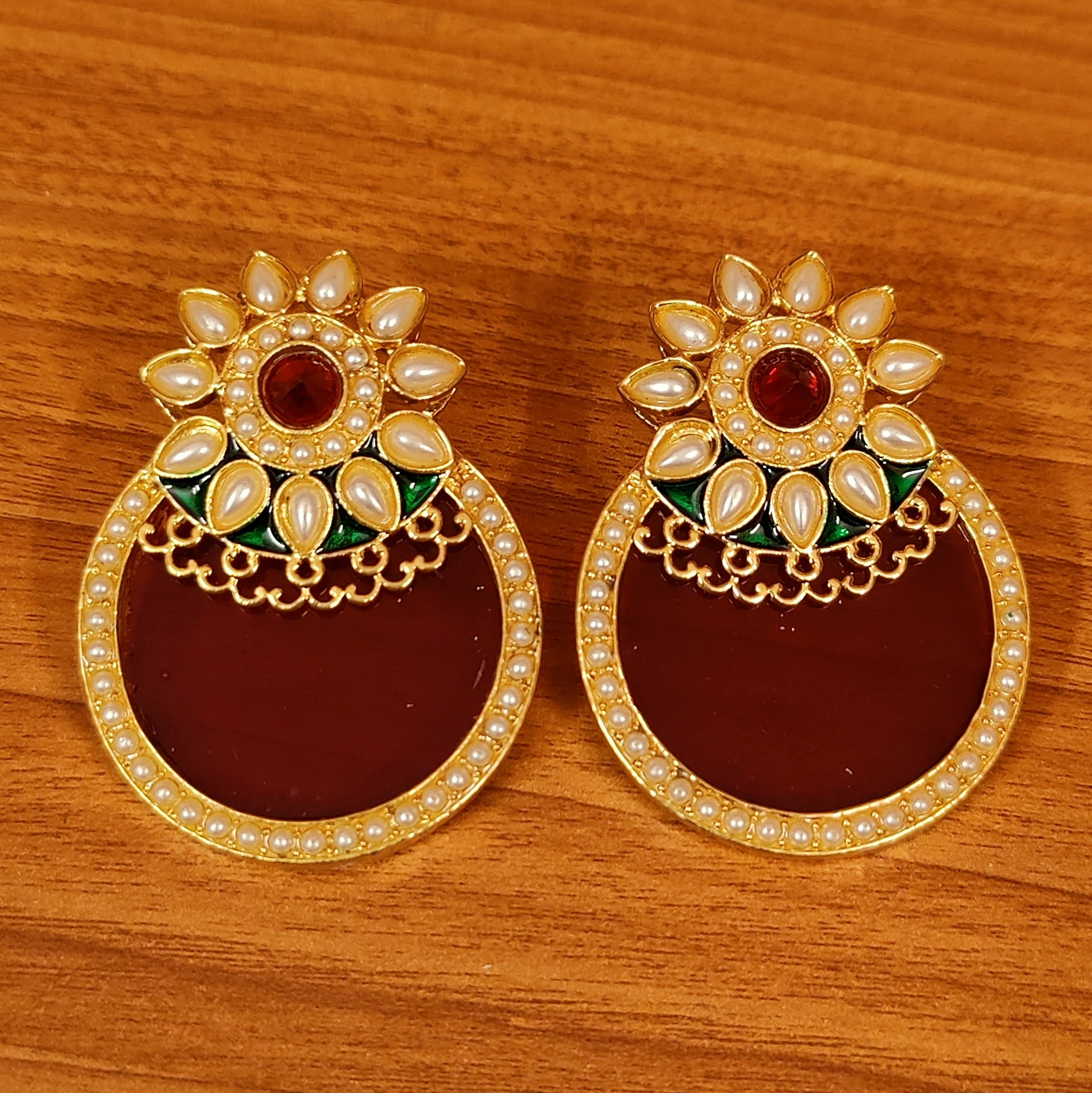 Designer Stone Studded Double Tone Bell Shaped Drop Earring For Women –  Priyaasi