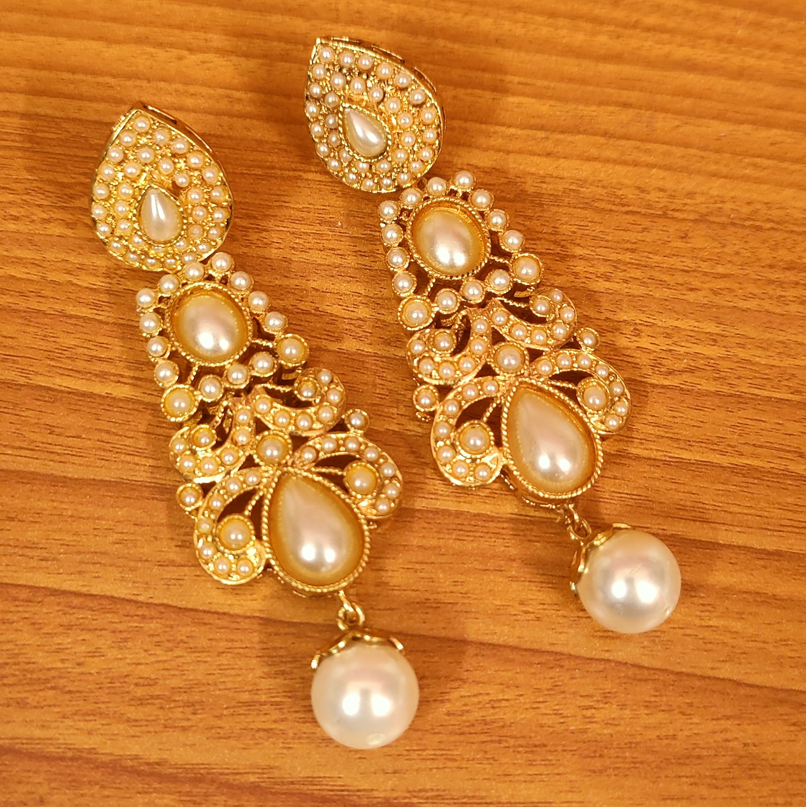 Golden South Sea Pearl & Diamond Suzanna Earrings