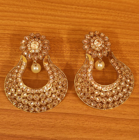 POLKI STUDDED ANTIQUE LOOK CHAANDBAALI