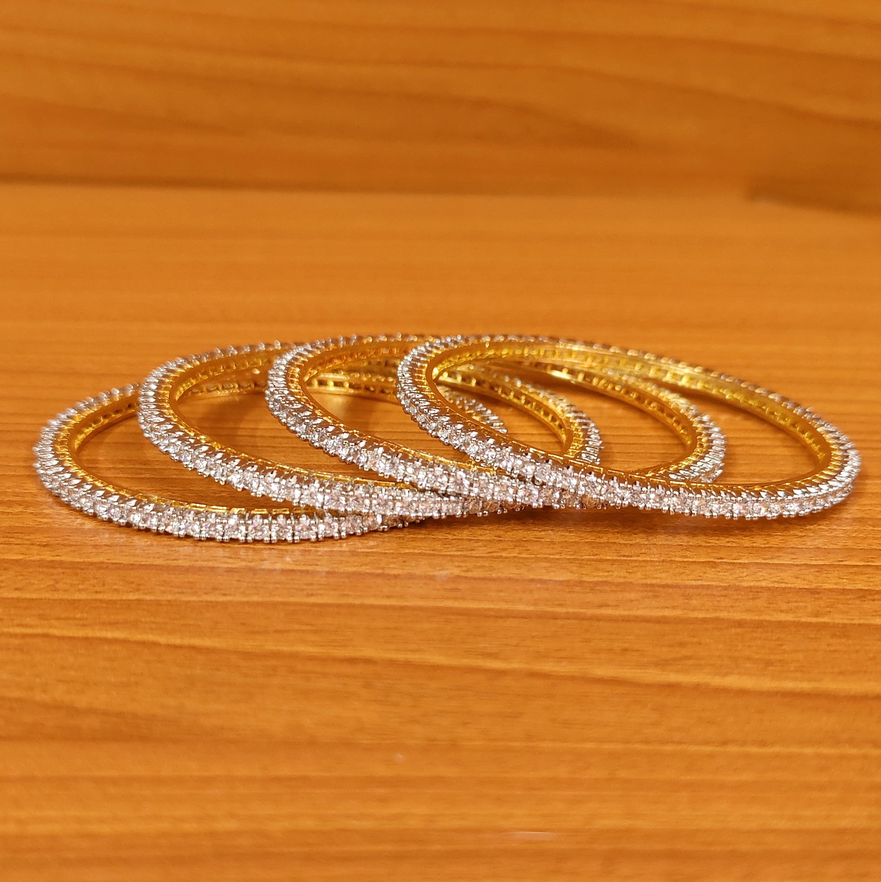Diamond Bangles3 Single Line Diamond Bangles Designs