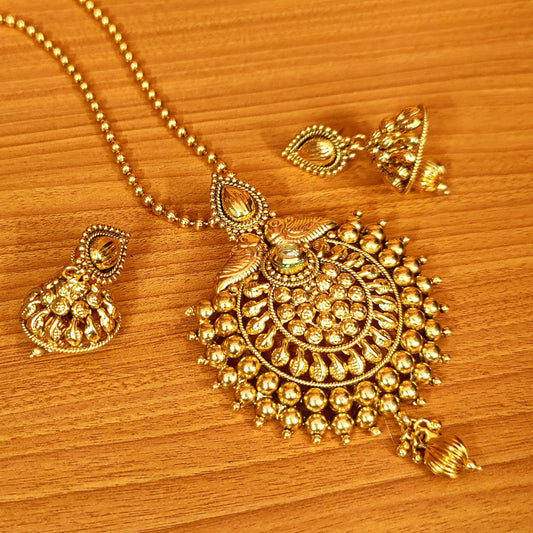 22KT GOLD PLATED REAL LOOK PENDANT SET
