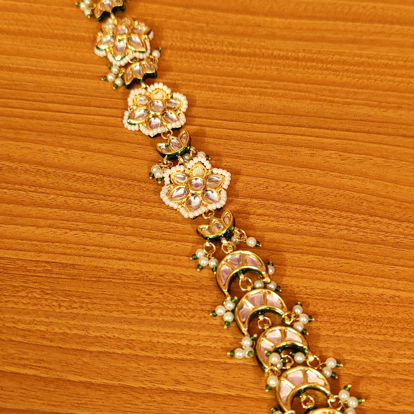 KUNDAN MEENAKARI & PEARL BRIDAL SHEESHPATTI