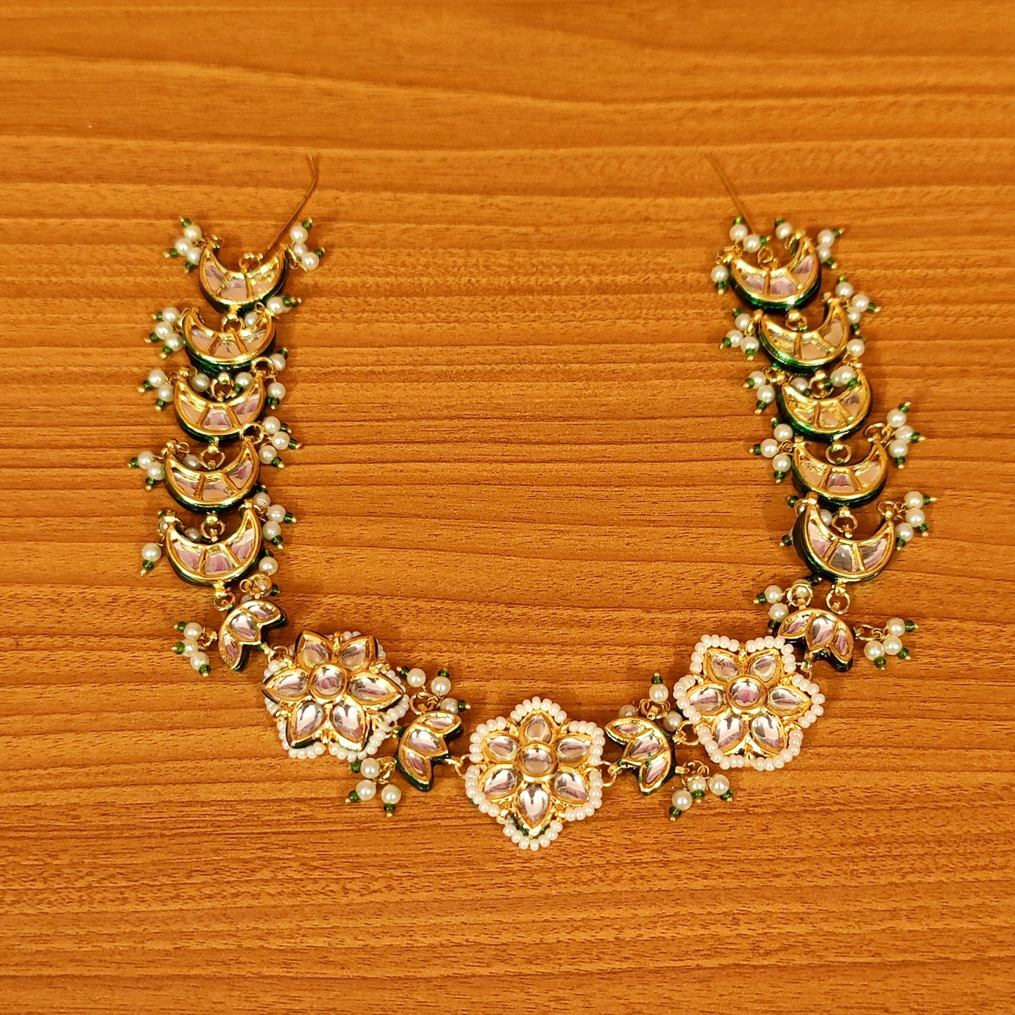 KUNDAN MEENAKARI & PEARL BRIDAL SHEESHPATTI