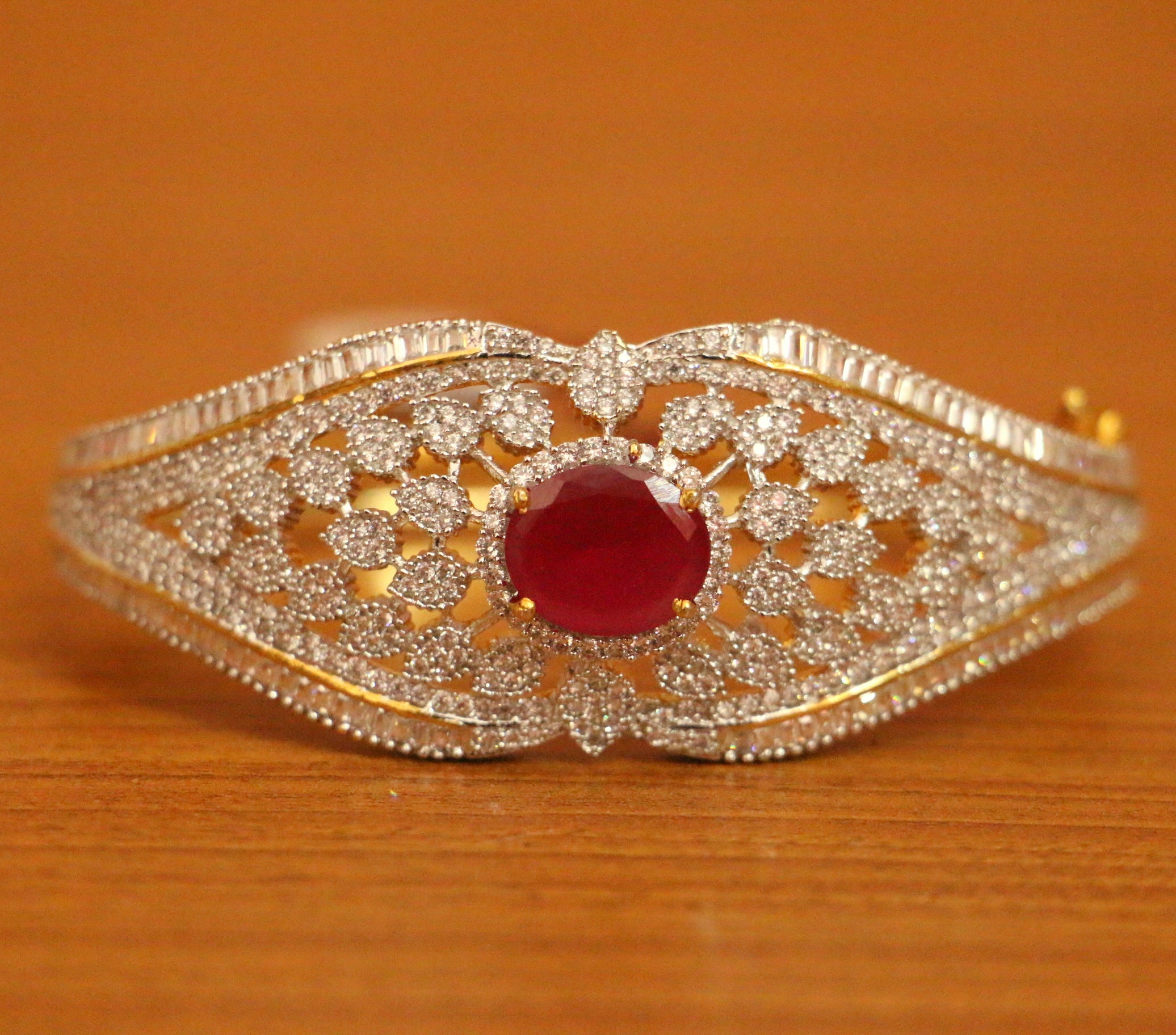 Buy Ruby & Diamond Slant Bracelet for Women Online @ Tata CLiQ Luxury