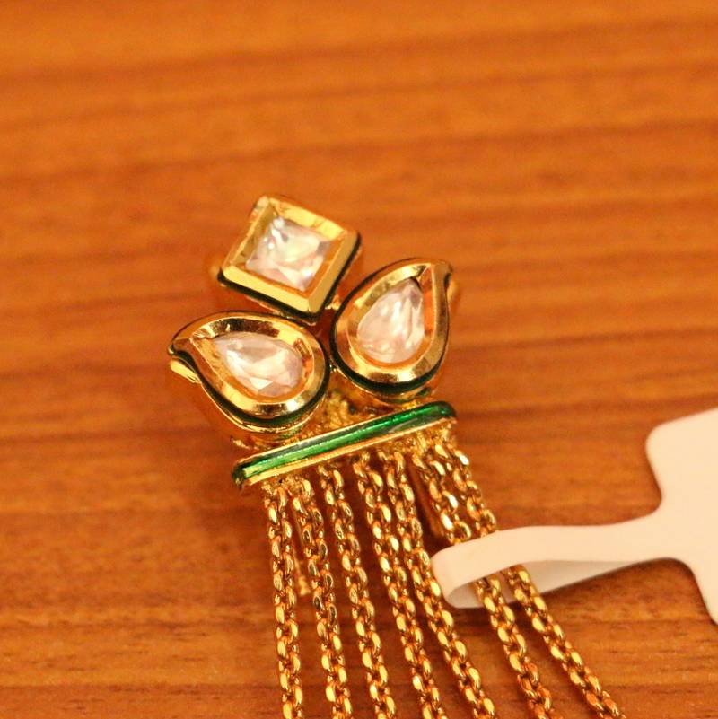 KUNDAN POLKI & MEENAKARI GOLD PLATED BRIDAL PAASA