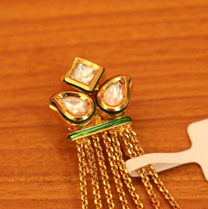 KUNDAN POLKI & MEENAKARI GOLD PLATED BRIDAL PAASA