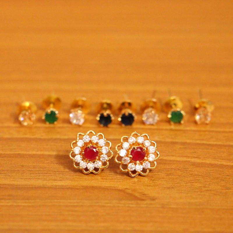 ShopHomely Designer American Diamond Earrings with changing color of stones  : Amazon.in: Fashion