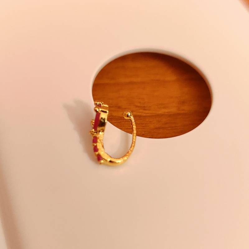 RUBY GOLD PLATED PRESSABLE NOSE RING