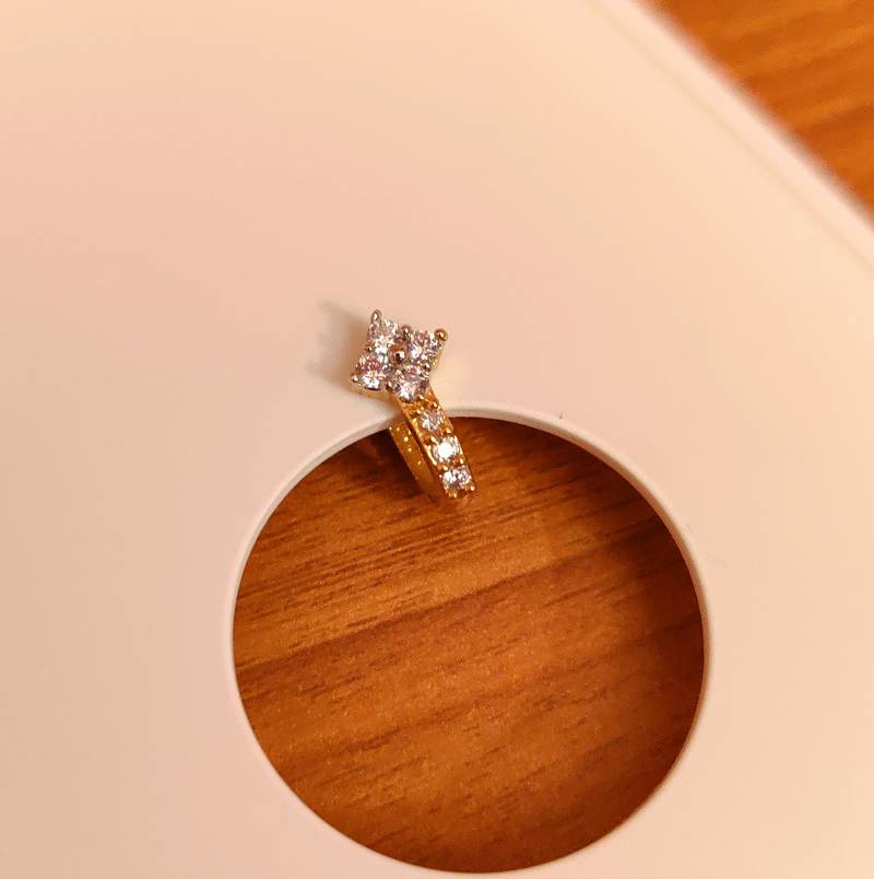 DIAMOND LOOK CZ STUDDED PRESSABLE NOSE RING