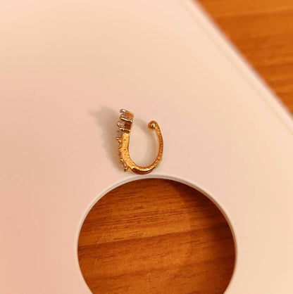 DIAMOND LOOK CZ STUDDED PRESSABLE NOSE RING