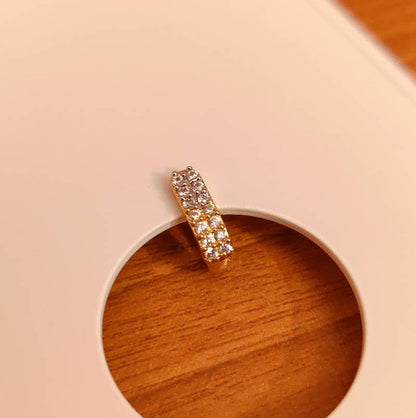 DOUBLE LINE CZ STUDDED PRESSABLE NOSE RING