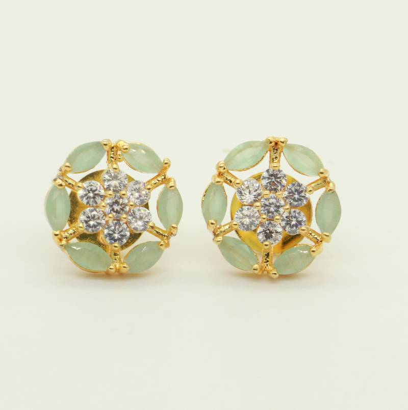 GREEN CUBIC ZIRCONIA STUDS