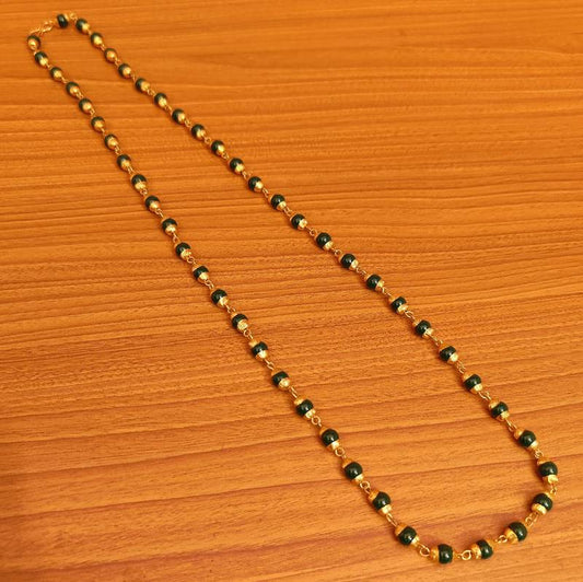 GREEN GOLD PLATED SINGLE LINE NECKLACE