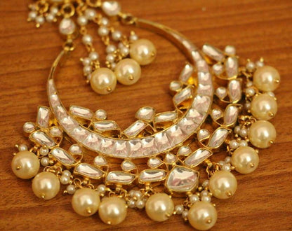 Kundan & Pearl Bridal Look Jhoomar | Premium Gold-Plated Side Head Jewellery