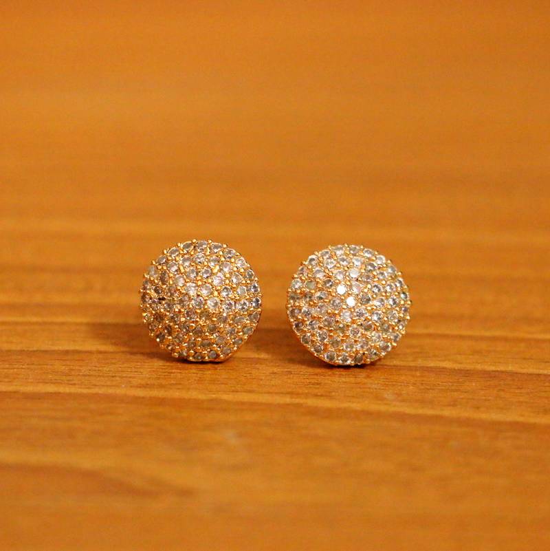 Red Cz Gold Plated Studs