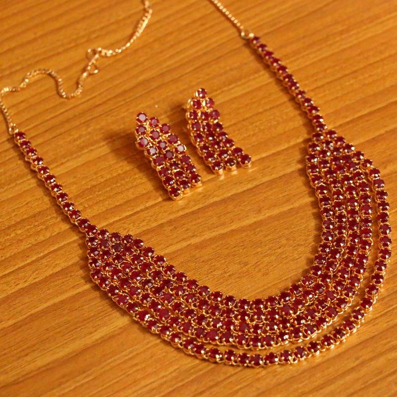 Ruby Necklace Pendant with diamond