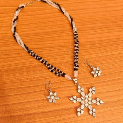 92.5 STERLING SILVER CZ STUDDED NECKLACE SET