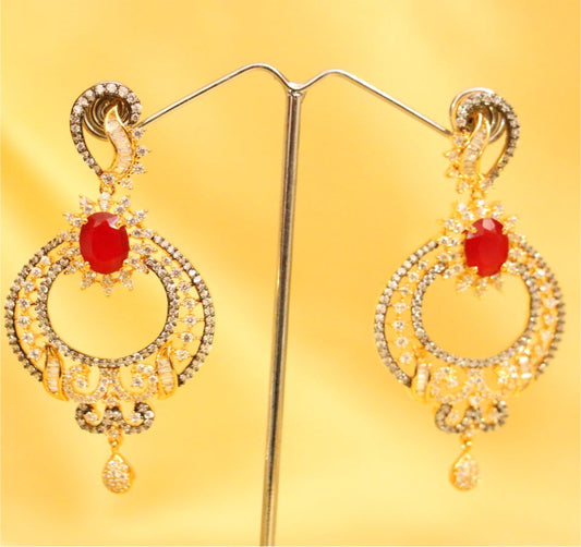 Multicolor Ruby danglers-drops