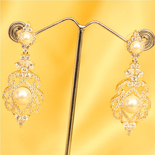 Diamond look Pearl Earrings