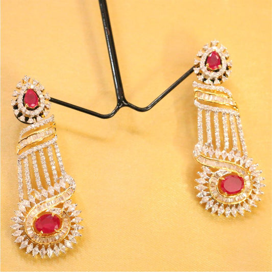 Ruby & Zircon Party Wear Earrings