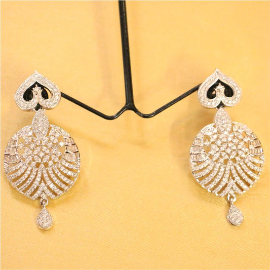 Silver Diamond Look Danglers