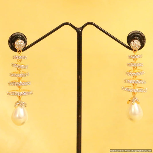 Embellished Diamond Look Spiral Danglers