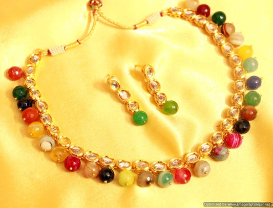 Multicolor kundan necklace-sets