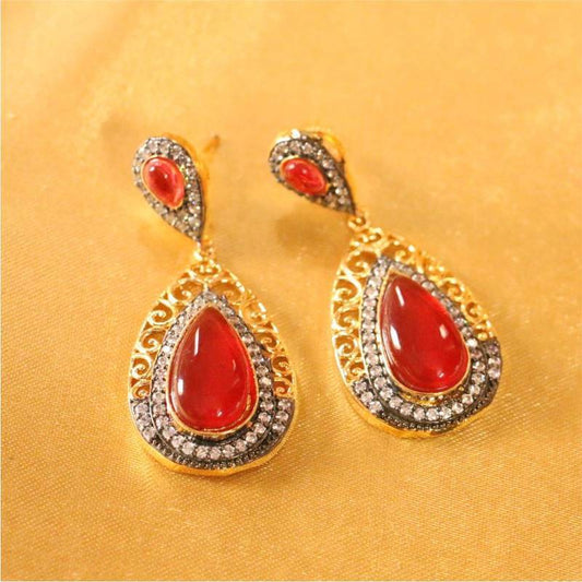 Beautiful ruby american diamond dangler