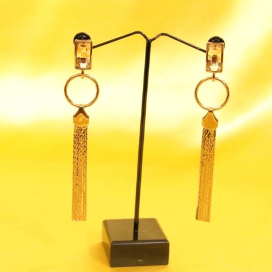 Citrine Fashion Dull Gold earrings