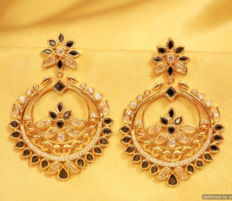 Black american diamonds danglers-drops