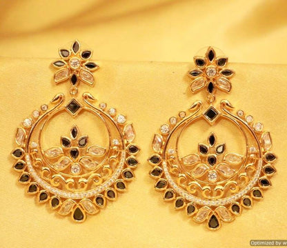 Black american diamonds danglers-drops