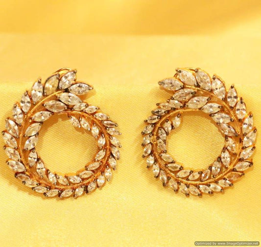 Leaf Pattern Marquiese Earrings