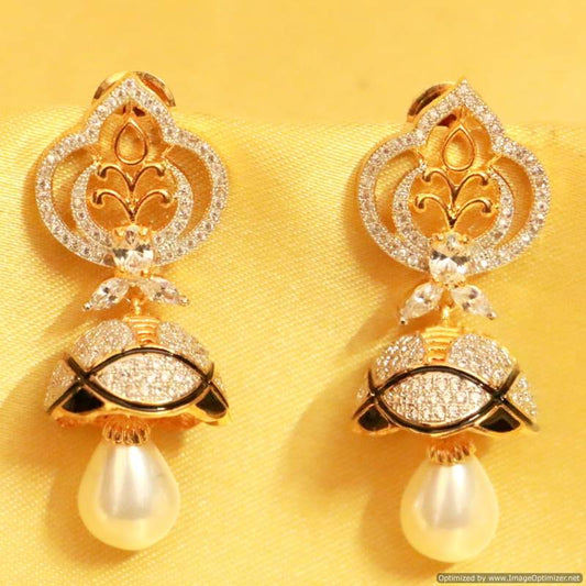 Diamond Look Black Meenakari Jhumki