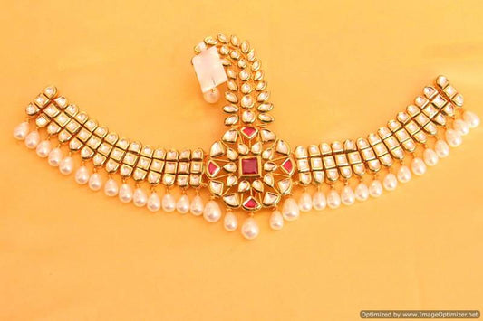 Ruby kundan meenakari  and  pearl kalangi