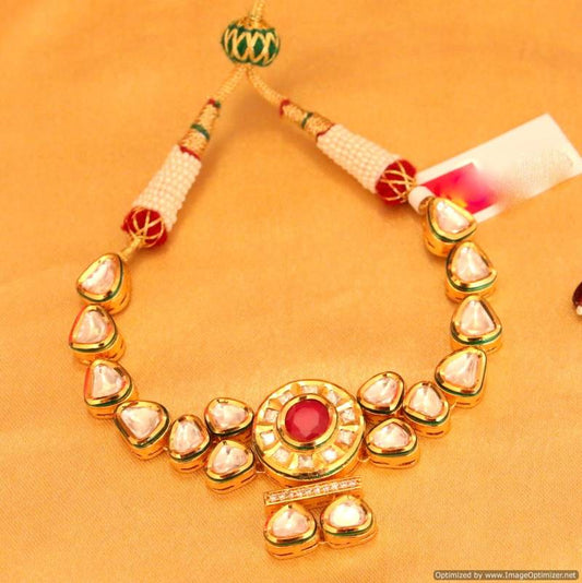 UNCUT KUNDAN POLKI RUBY ADJUSTABLE BAJUBAND