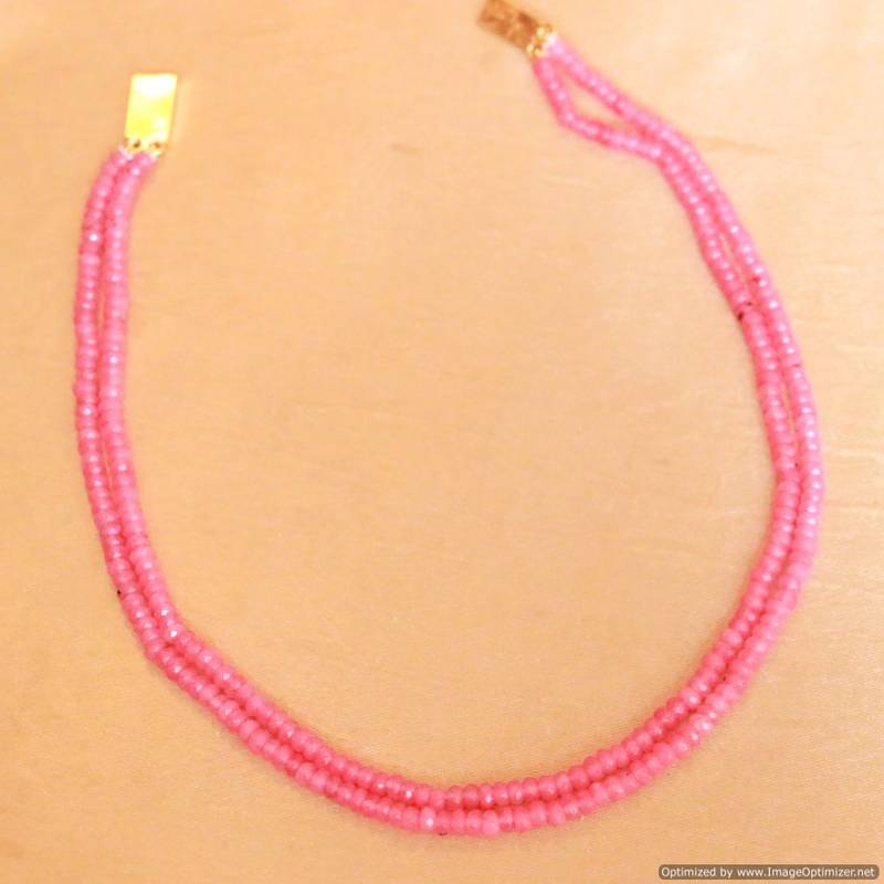 Pink Green Stone Beads Necklace – ReturnStyle