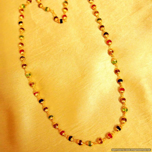 Multicolour Crystal Gold plated Necklace