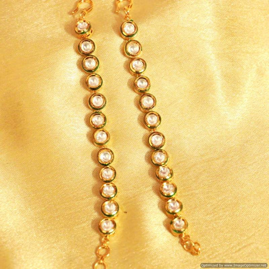 Round Shaped Kundan Meenakari Earchain