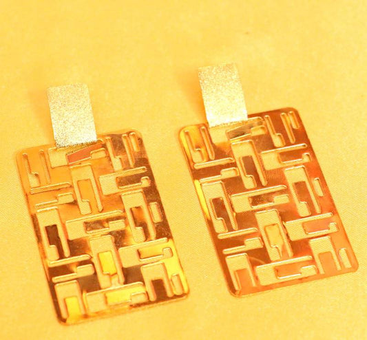Gold Plated Matt Finish Gold Plated Earrings