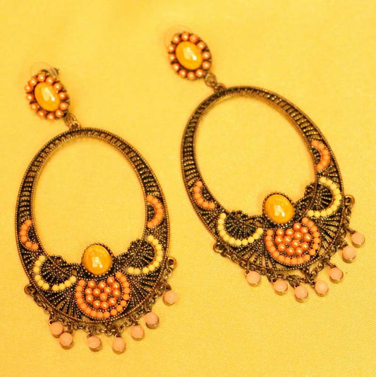 Antique Multicolour Long Fashion Earrings