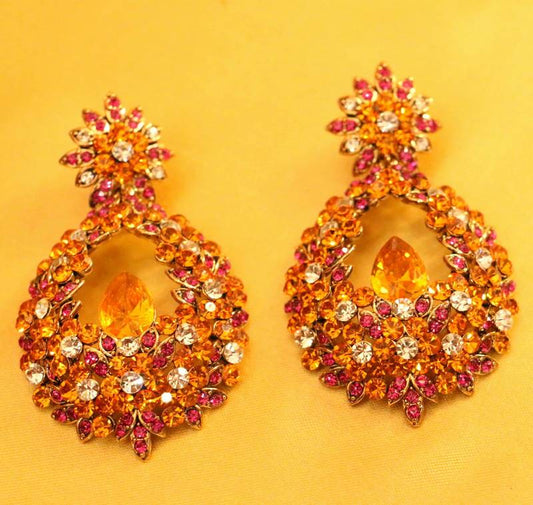 Multicolour Cocktail Zircon Studded Fashion Earrings