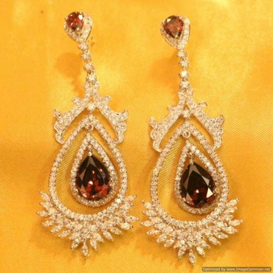 Diamond Look Silver Plated Semi Precious Earrings