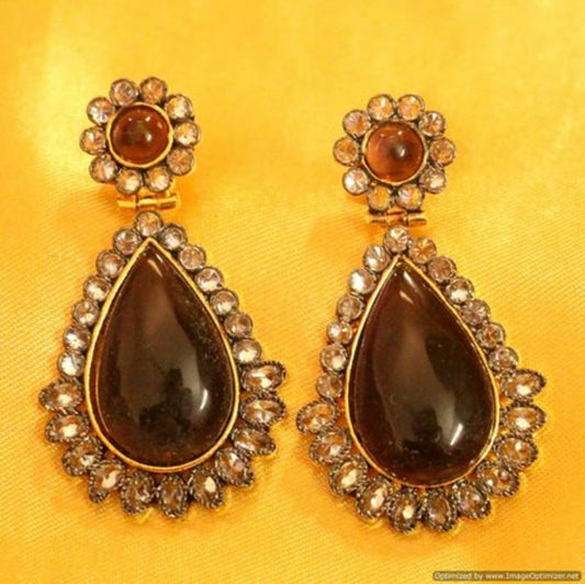 Victorian Look Polki Semi Precious Earrings