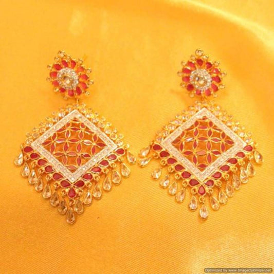 Ruby Diamond look Polki Studded Earrings